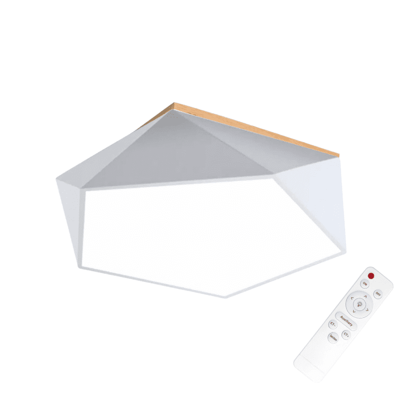 Lampara Led Moderna Pentagono Sobrepuesta C/Control 36+36w 400mm Blanco 3000k-4000k-6000k Modelo Ukdah