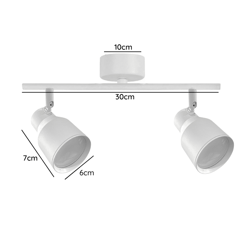 Foco Porta Gu10 Doble Blanco Sobrepuesto Led Modelo Híades - Imagen 2