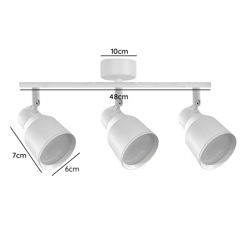 Foco Porta Gu10 Triple Blanco Sobrepuesto Led Modelo Híades - Imagen 2