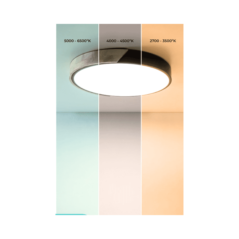 Lampara Led Moderna Con Control Redonda Sobrepuesta 36+36w 400mm Y Negro 3000k-4000k-6000k Modelo Diphda - Imagen 3