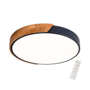 Lampara Led Moderna Con Control Redonda Sobrepuesta 36+36w 400mm Y Negro 3000k-4000k-6000k Modelo Diphda