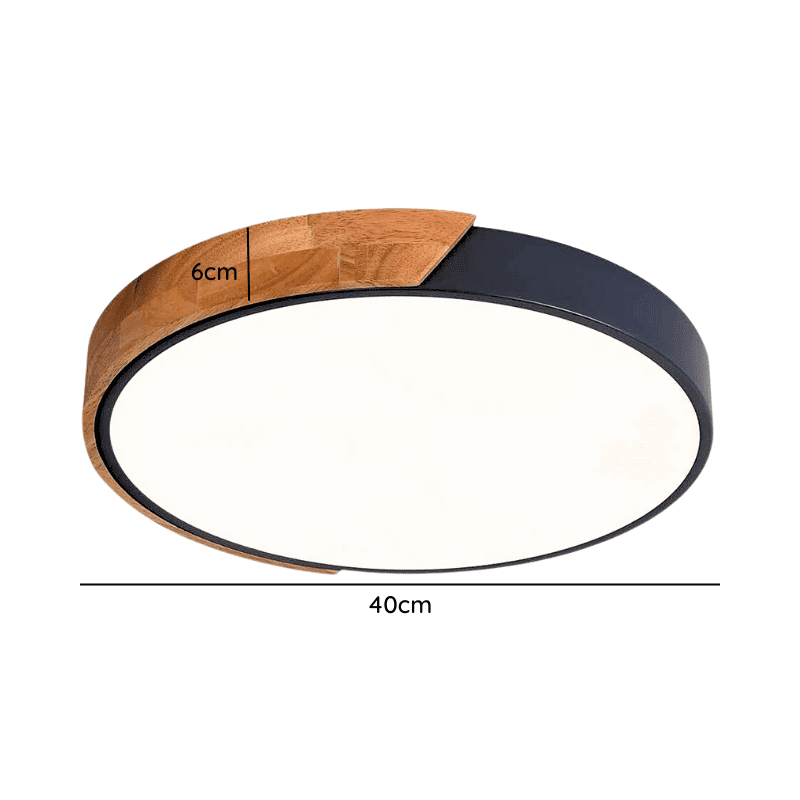 Lampara Led Moderna Con Control Redonda Sobrepuesta 36+36w 400mm Y Negro 3000k-4000k-6000k Modelo Diphda - Imagen 2
