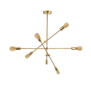 Lampara De Techo Dorada 6 Porta Ampolleta E27 Modelo Marsic Ii