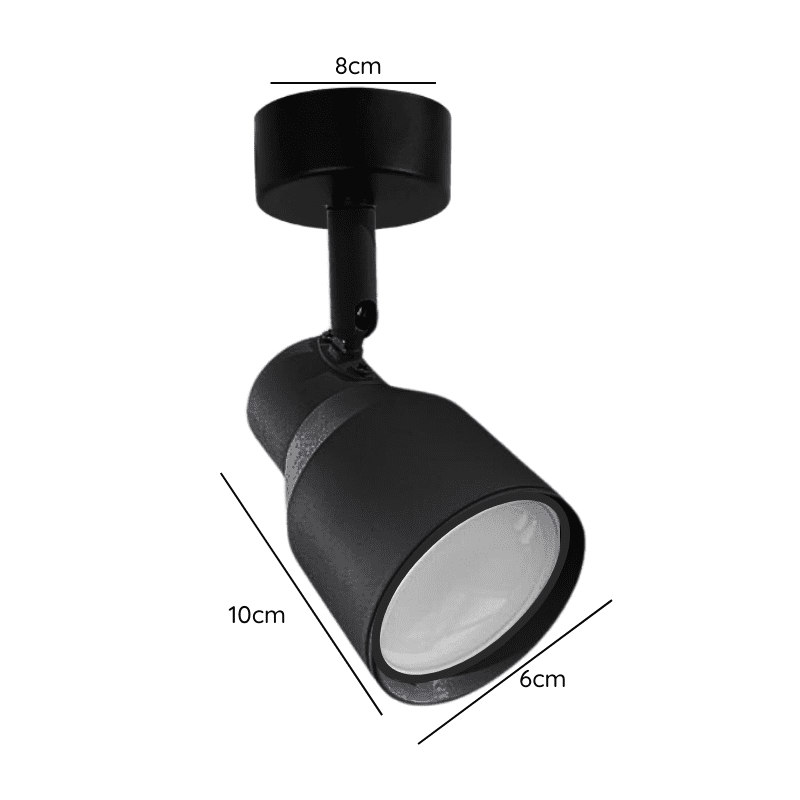 Foco Porta Gu10 Negro Sobrepuesto Led Modelo Híades - Imagen 2
