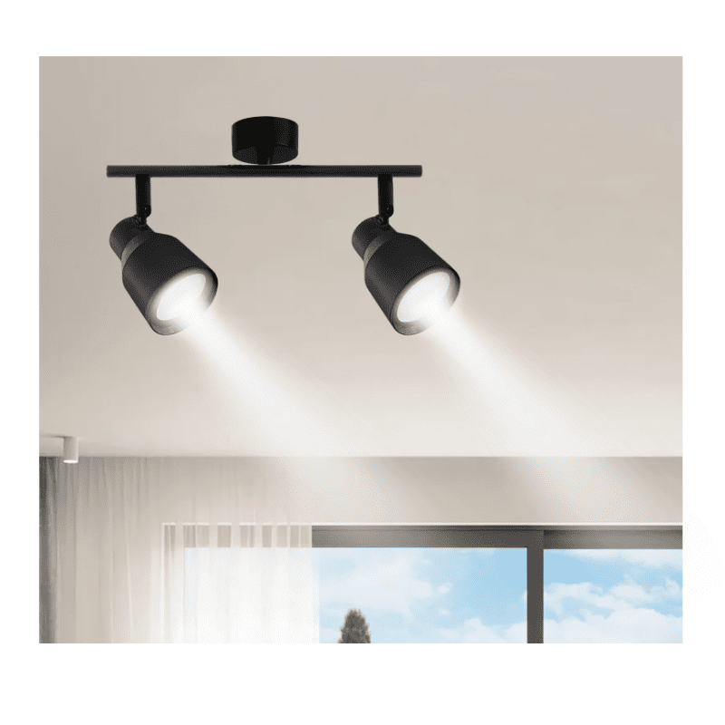 Foco Porta Gu10 Doble Negro Sobrepuesto Led Modelo Híades - Imagen 3