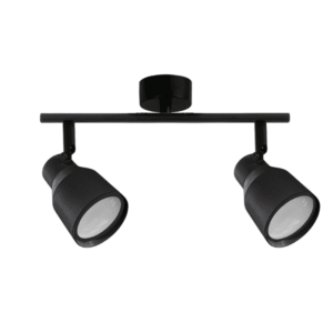 Foco Porta Gu10 Doble Negro Sobrepuesto Led Modelo Híades