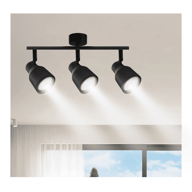Foco Porta Gu10 Triple Negro Sobrepuesto Led Modelo Híades - Imagen 3