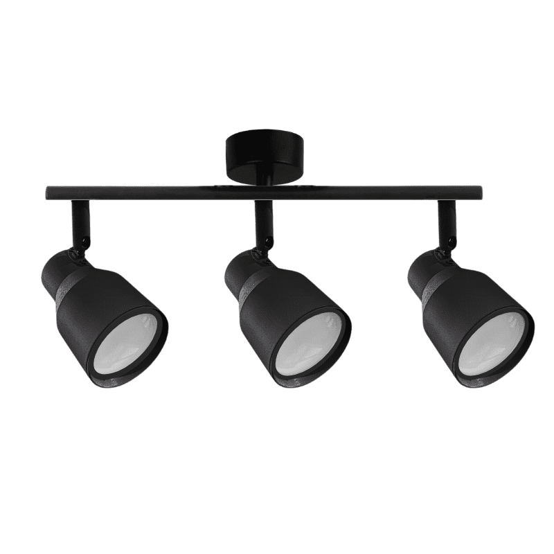 Foco Porta Gu10 Triple Negro Sobrepuesto Led Modelo Híades