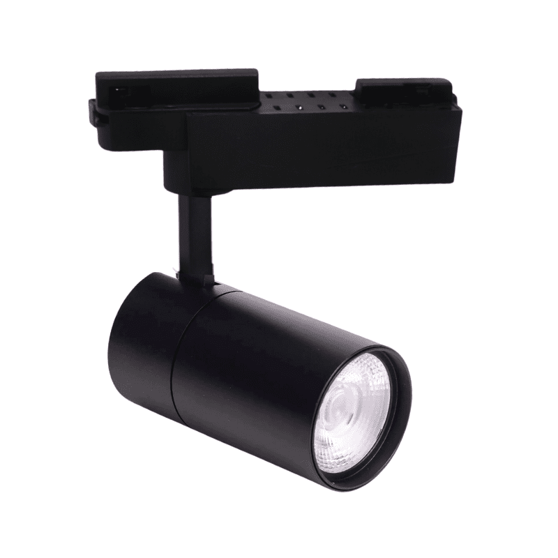 Foco Led A Riel Monofasico 10w 3000k Negro Modelo Altair-Zeroflicker A