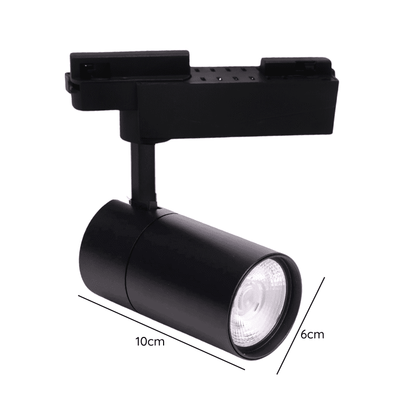 Foco Led A Riel Monofasico 10w 3000k Negro Modelo Altair-Zeroflicker A - Imagen 2
