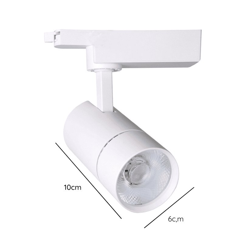 Foco Led A Riel Monofasico 10w 4000k Blanco Modelo Altair-Zeroflicker A - Imagen 2
