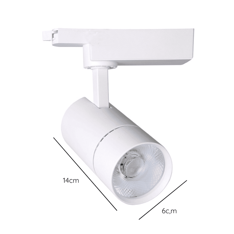 Foco Led A Riel Monofasico 20w 3000k Blanco Modelo Altair-Zeroflicker A - Imagen 2