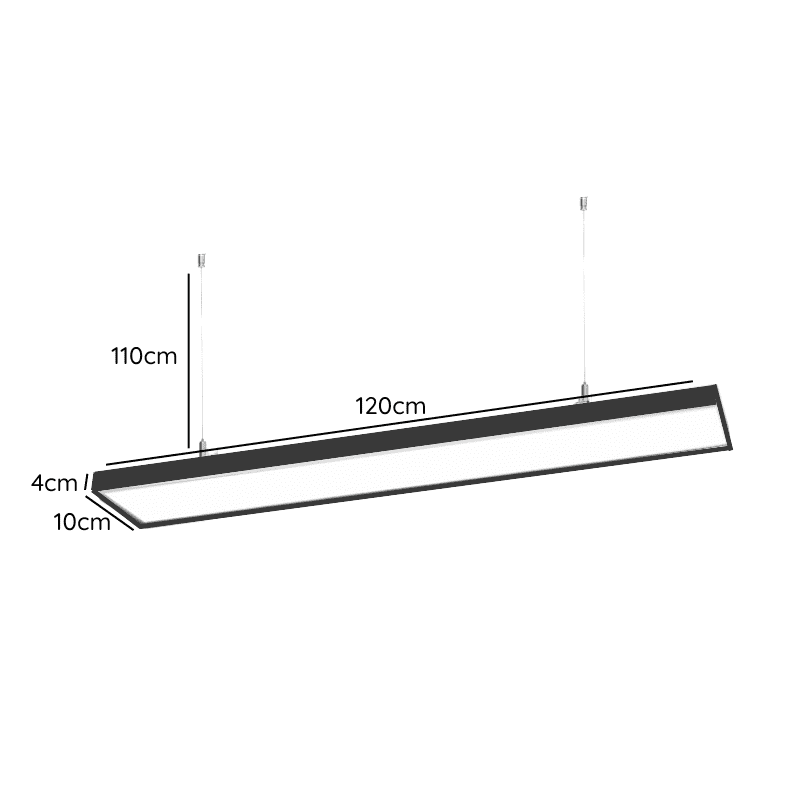Lineal Negro Abs 1200x100x40 48w 6000k Algol - Imagen 2