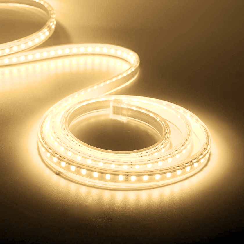 Cinta Led Blanca Calida 3000k 2835 120led 10mm Ip65 Corte Cada 20cm 220v Interior Exterior