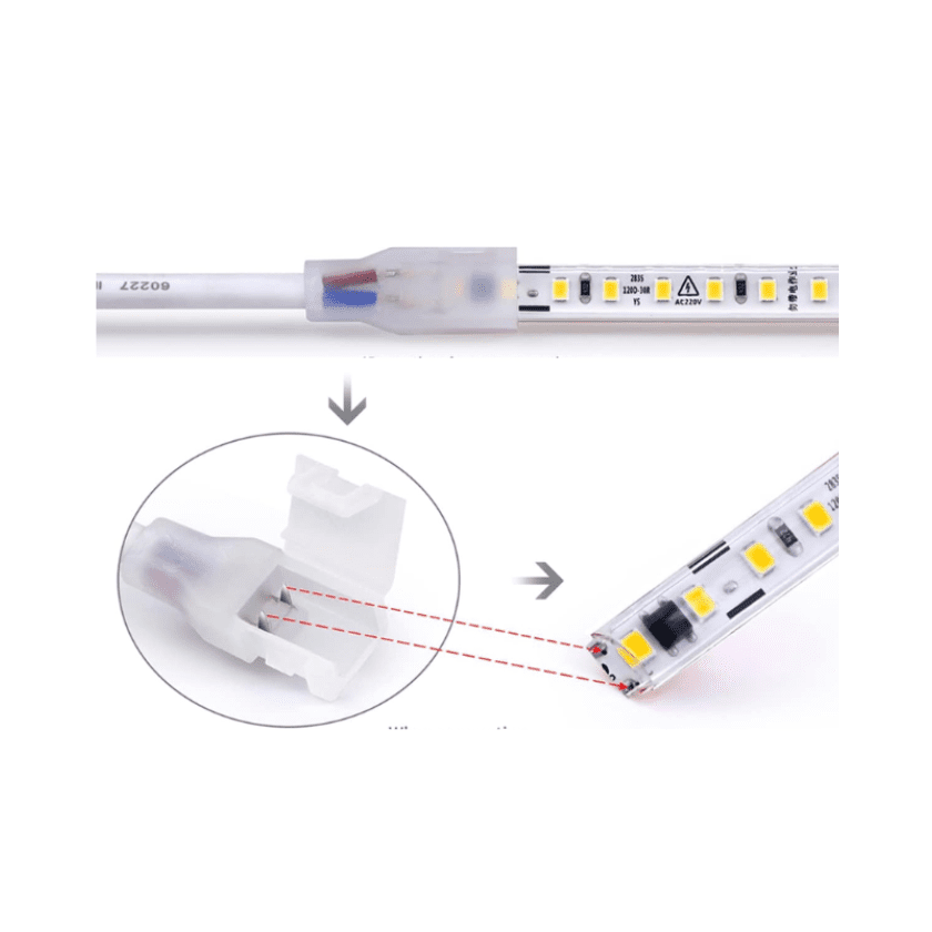 Cinta Led Azul Hielo 2835 120led 10mm Ip65 Corte Cada 20cm 220v Interior Exterior - Imagen 4