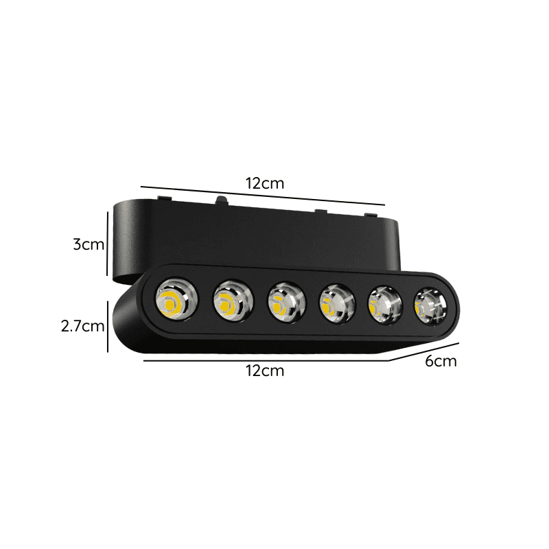Foco Riel Magnetico 24° Cerrado Retractil 6w 48v 3000k Cygnus - Imagen 3