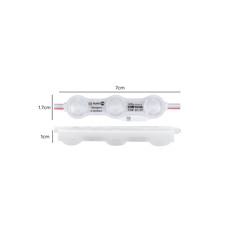 Modulo Led Dc12v 1.2w 3led Luz Fria 6500k Ip54 100pcs - Imagen 3