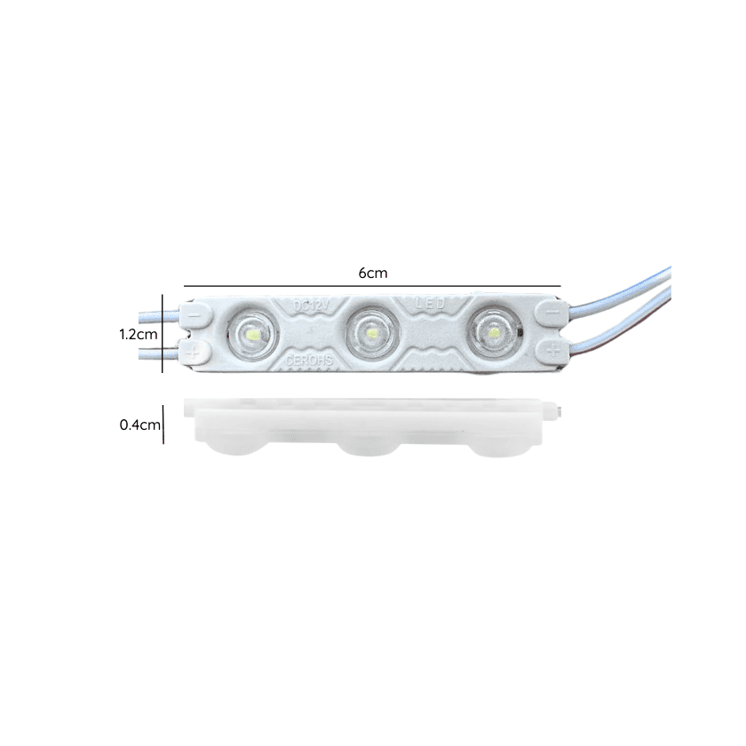 Modulo Led Dc12v 1w 3led Luz Fria 6500k Ip65 200pcs - Imagen 3