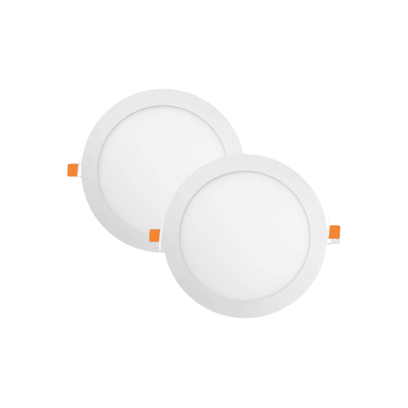 Pack 2 Panel Led Redondo 18w Frio 6500k