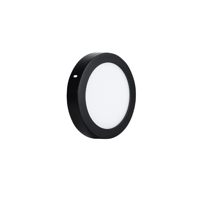 Panel Sobrepuesto Redondo Negro 6w Frio 6500k