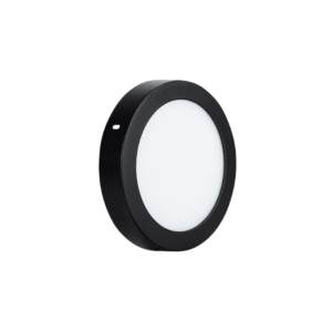 Panel Sobrepuesto Redondo Negro 12w Calido 3000k