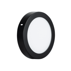 Panel Sobrepuesto Redondo Negro 18w Calido 3000k