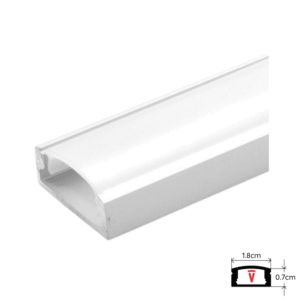 Perfil 2m Blanco Con Difusor De 0,5mm Modelo 509 Plano Sobrepuesto Con Tapa Y Hebillas