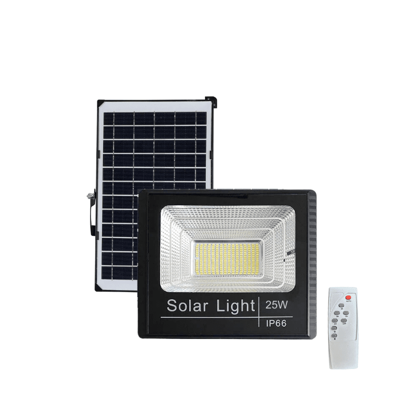 Foco Solar 25w 3.2v Con Panel Solar Y Control Remoto
